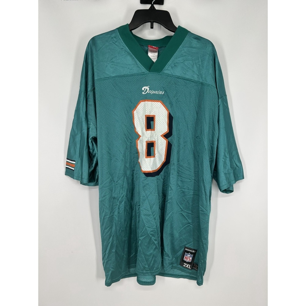 Reebok NFL Miami Dolphins #8 Daunte‎ Culpepper Jersey Mens 2XL Teal Football